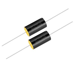 2pcs audio capacitor, capacitor frequency divider capacitance audio speaker capacitor with pure copper wire pins (3.3uf)