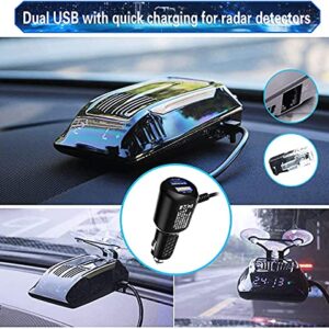 Radar Detector Power Cord,for Uniden Escort Valentine Beltronics Passport Cobra etc Radar Detector,with Dual USB QC3.0 Quick Charger（RJ11