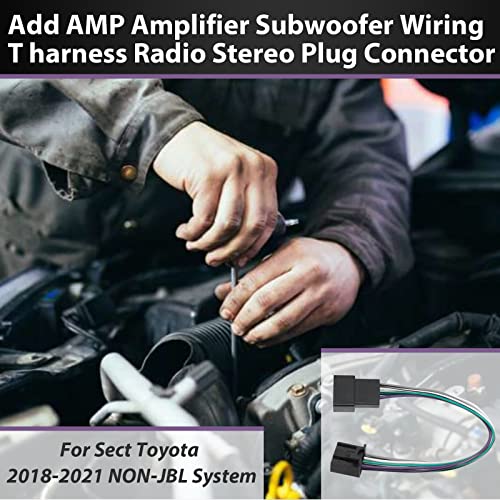 RED WOLF Add AMP Amplifier Subwoofer Speaker Wiring T-Harness Radio Stereo Plug Connector Compatible with Toyota 2018-2022 Camry RAV4 Tacoma Corolla Non-JBL System