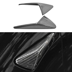 chqlpbf for 2021 model 3 y accessories 2 pcs side camera trim turn signal cover side markers turn signal camera cover (glossy carbon fiber)