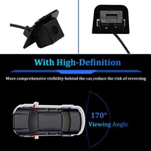 RED WOLF Rear View Backup Camera Aftermarket for Toyota Prius 2012-2017 Waterproof with Guideline Night Vision