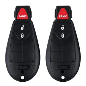 key fob replacement for dodge charger challenger charger grand caravan chrysler 300, ram 1500 2500 3500 keyless entry remote start control m3n5wy783x, set of 2