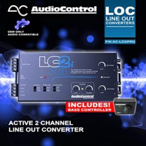 AudioControl LC2i PRO 2-Channel Line Output Converter with Impedance Matching, AccuBASS, GTO, Audio Signal Sense, 12V Turn-On and ACR-1 Dash Remote Subwoofer Control