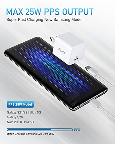 30W USB C Charger, EHO Mini GaN II USB C Wall Charger, Compact PPS Fast Charger Power Adapter Compatible with iPhone 12 13 Pro Max, MacBook Air, Galaxy S22/S21/S20, Note 20/10+, Pixel 6 Pro and More