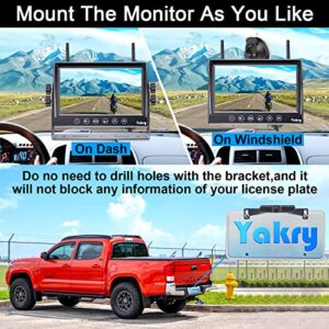 Yakry RV Backup Camera Wireless HD 1080P 7 Inch DVR Touch Key 4 Channels Monitor Car/Truck Trailer Motorhome 5th Wheel 2 Rear View System Infrared Night Vision Waterproof Adapter for Pre-Wired Y33