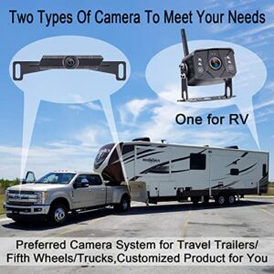 Yakry RV Backup Camera Wireless HD 1080P 7 Inch DVR Touch Key 4 Channels Monitor Car/Truck Trailer Motorhome 5th Wheel 2 Rear View System Infrared Night Vision Waterproof Adapter for Pre-Wired Y33