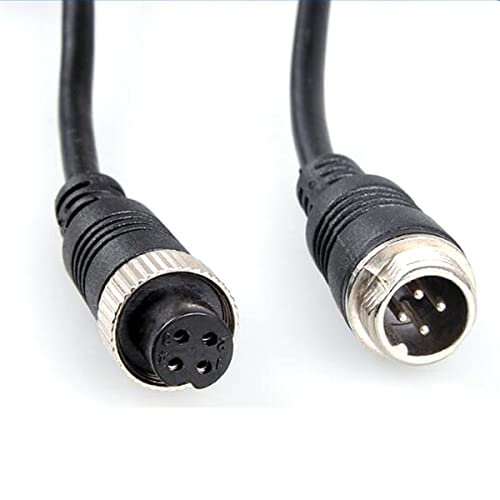 Lagogia Car Video 4Pin Aviation Extension Cable for CCTV Rearview Camera Car Truck Trailer Camper Bus Motorhome Vehicle Backup Monitor Waterproof Shockproof System 33FT/10M Black, Pack of 1