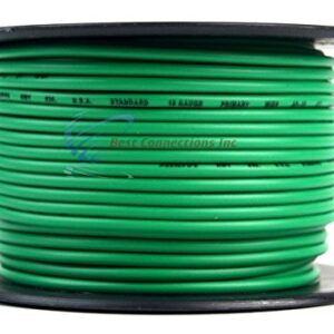 Audiopipe Best Connections Copper Clad Stranded Car Audio Primary Remote Wire (18 Gauge 100', Green)