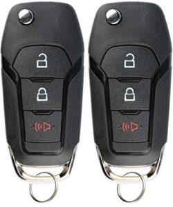 keylessoption keyless entry car remote uncut ignition flip key fob for ford f150 f250 n5f-a08taa (pack of 2)