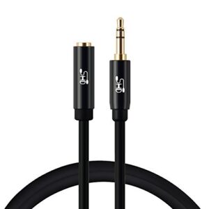shd aux extension cable 3.5mm cord stereo audio cable male to female type metal connectors black-3feet
