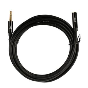 SHD Aux Extension Cable 3.5mm Cord Stereo Audio Cable Male to Female Type Metal Connectors Black-3Feet