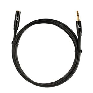 SHD Aux Extension Cable 3.5mm Cord Stereo Audio Cable Male to Female Type Metal Connectors Black-3Feet