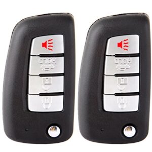 SELEAD 2pcs Flip Key Fob 4 Buttons Keyless Entry Remote fit for 2004-2009 for Nissan Altima Maxima 350Z Armada for Infiniti EX35 FX35 FX45 Antitheft Keyless Entry Systems KBRASTU15