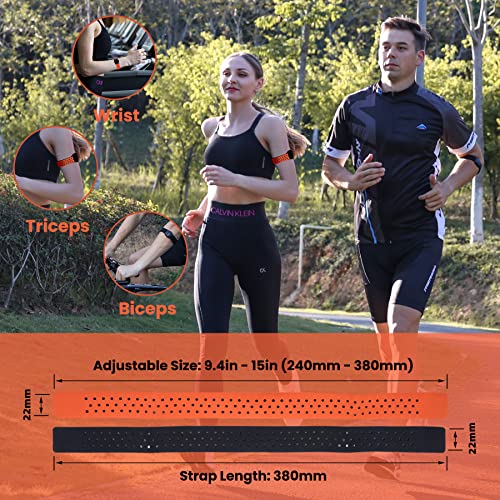Heart Rate Monitor Replacement Armband: 22mm Soft Strap Adjustable Arm Wristband - Waterproof HRM Armband Strap Compatible with LIVLOV Coospo MOOFIT Polar Wahoo PowrLabs Optical Heart Rate Monitor