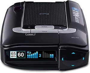 escort max 360 laser radar detector – gps, directional alerts, dual antenna front and rear, bluetooth connectivity, voice alerts, oled display, escort live