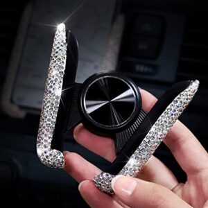 SAMGCHI Bling Car Phone Holder, 360 Degrees Adjustable Rhinestone Car Phone Mount, Universal Car Dashboard Air Vent Car Stand Phone Holder, Car Accessories for Women and Girl