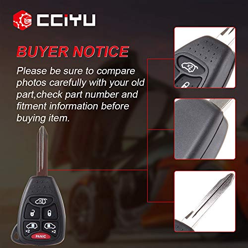 cciyu 1PC Uncut 6 Buttons Keyless Entry Remote Fob Replacement for 2004 2005 2006 2007 for Dodge for Caravan for Grand for Caravan for Chrysler Town & Country (M3N5WY72XX)