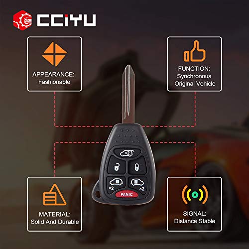 cciyu 1PC Uncut 6 Buttons Keyless Entry Remote Fob Replacement for 2004 2005 2006 2007 for Dodge for Caravan for Grand for Caravan for Chrysler Town & Country (M3N5WY72XX)