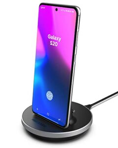 encased charging station (fast charge compatible) adjustable desktop dock usb-c charger stand (case friendly design) for samsung galaxy s10/plus/s20/s21/s22/s23 ultra