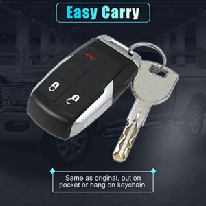 X AUTOHAUX Replacement Keyless Entry Remote Car Key Fob GQ4-76T 433Mhz for Ram 2500 3500 4500 5500 2019 2020 2021 3 Buttons with Door Key