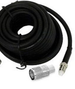 18 ft coax cable for cb amateur ham 2 way with screw off pl-259 end for easy routing in tight spots rg58