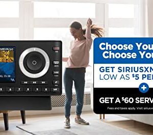SiriusXM Onyx Plus Satellite Radio w/ Home Kit, Enjoy SiriusXM on your Home Stereo or Powered Speakers for as Low as $5/month + $60 Service Card with Activation