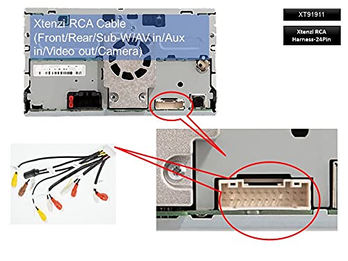 Xtenzi RCA Cord Assembly Harness Car Audio Video Compatible with Pioneer DMH CDP1888,CDP1889 - XT91911