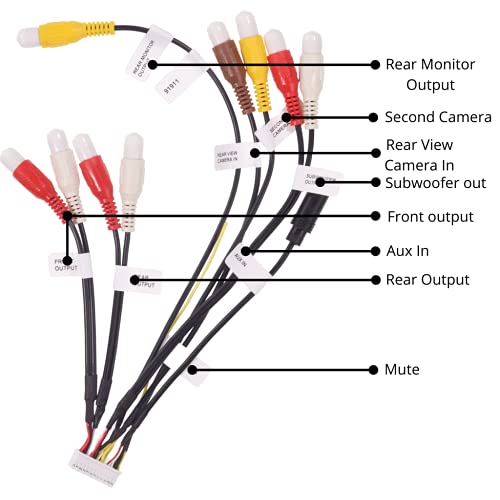 Xtenzi RCA Cord Assembly Harness Car Audio Video Compatible with Pioneer DMH CDP1888,CDP1889 - XT91911