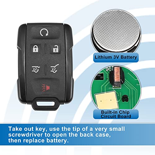 X AUTOHAUX 6 Button Keyless Entry Remote Control Key Fob Proximity Smart Fob M3N32337100 for GMC YUKON 15 16 17 18 19 20 315MHz