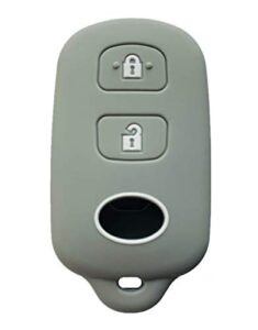 rpkey silicone keyless entry remote control key fob cover case protector replacement fit for scion xa xb toyota celica echo fj cruiser highlander prius rav4 tacoma tundra yaris hyq12bbx (gray)