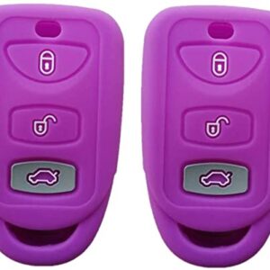 Smart Key Fob Covers Case Protector Keyless Remote Holder for 2006-2019 Hyundai Elantra Genesis Sonata Kia Sorento Forte Optima.Purple