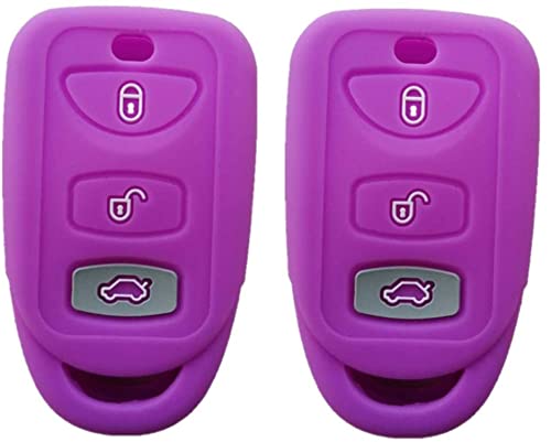 Smart Key Fob Covers Case Protector Keyless Remote Holder for 2006-2019 Hyundai Elantra Genesis Sonata Kia Sorento Forte Optima.Purple