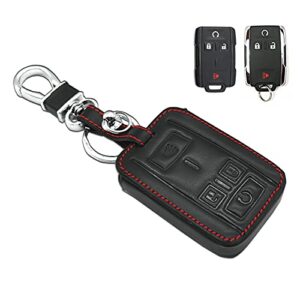 compatible with fit for m3n-32337100 chevrolet colorado silverado 1500 2500 hd 3500 hd, gmc canyon sierra 1500 2500 hd 3500 hd leather keyless entry remote control key fob cover case protector shell