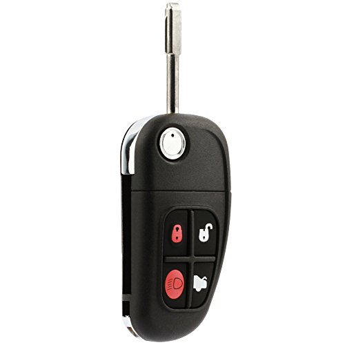 Car Key Fob Keyless Entry Remote Flip fits 2001 2002 2003 2004 2005 2006 2007 2008 Jaguar S-Type, X-Type, XJ8 (NHVWB1U241)