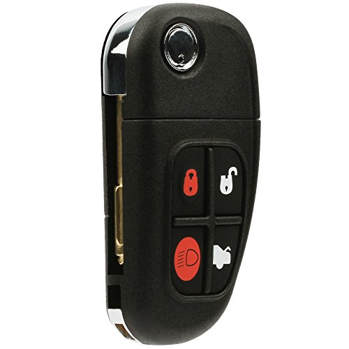 Car Key Fob Keyless Entry Remote Flip fits 2001 2002 2003 2004 2005 2006 2007 2008 Jaguar S-Type, X-Type, XJ8 (NHVWB1U241)