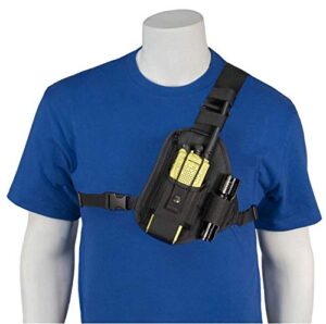 holsterguy rch-101u universal radio chest harness shoulder radio holster chest pack adjustable single radio pouch two-way radio holster for motorola radios and walkie talkies rch-101u made in usa