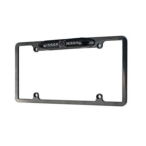 Metal frame US license plate with Camera, Night vision,flexible angle and easy to fix