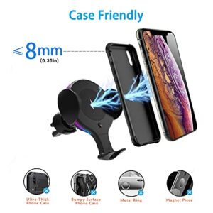 ALLSUN Wireless Car Charger, 10W Qi Fast Charging Auto-Clamping Air Vent Car Phone Holder Mount, Compatible with iPhone 12/12Pro/11/11 Pro/XS/Max/XR/X/ 8, Samsung Galaxy S20/ S10/ S9/ S8, Note 9, etc