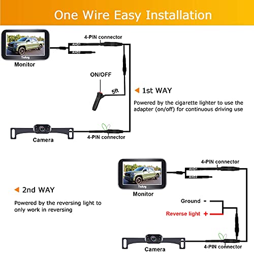 Yakry Backup Camera Hitch Rear View Kit 5 Inch HD 1080P Monitor System Car Truck SUV Minivan Easy Installation Waterproof Night Vision DIY Grid Lines 2022 Y12