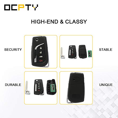 OCPTY 1 X Flip Key Entry Remote Control Key Fob Transmitter Replacement for 2018 for Toyota Camry 4 Buttons 315 Mhz