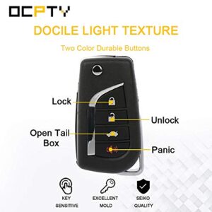 OCPTY 1 X Flip Key Entry Remote Control Key Fob Transmitter Replacement for 2018 for Toyota Camry 4 Buttons 315 Mhz