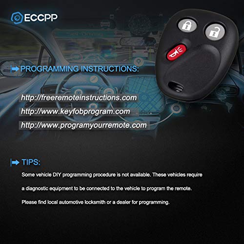 ECCPP 2X Key Fob CASE Keyless Entry Remote Control Car Replacement for Chevy Silverado for Suburban for Avalanche series SSR Tahoe Equinox for Buick for Pontiac for Cadillac for Saturn 03-07 LHJ011B