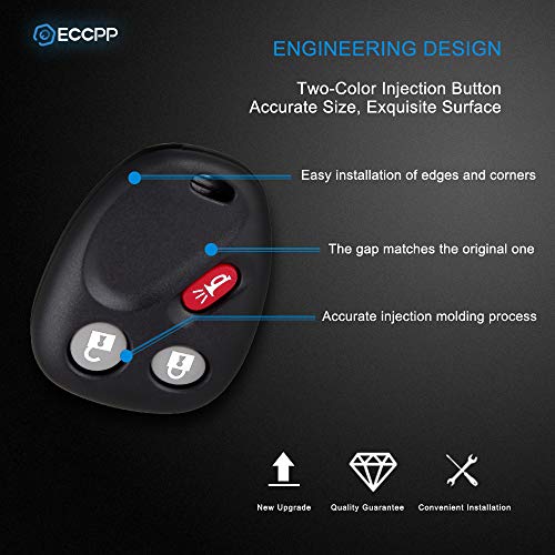 ECCPP 2X Key Fob CASE Keyless Entry Remote Control Car Replacement for Chevy Silverado for Suburban for Avalanche series SSR Tahoe Equinox for Buick for Pontiac for Cadillac for Saturn 03-07 LHJ011B