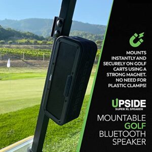 Upside Golf Magnetic Bluetooth Speaker for Golf Cart - Super XL PRO Waterproof Sound System - Mountable Golf Cart Speaker - Awesome 120+ Foot Wireless Range - Rechargeable 15 HR Battery Life