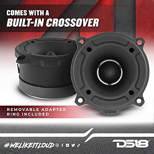 DS18 PRO-TW120B Super Tweeter in Black - 1", Aluminum Frame and Diaphragm, 240W Max, 120W RMS, 4 Ohms, Built in Crossover - PRO Tweeters are The Best in The Pro Audio and Voceteo Market (Pair)