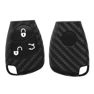 kwmobile silicone key fob cover compatible with mercedes-benz 2-3 button car key – carbon black