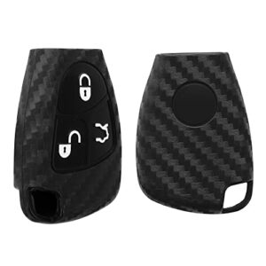 kwmobile Silicone Key Fob Cover Compatible with Mercedes-Benz 2-3 Button Car Key - Carbon Black