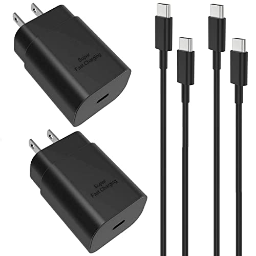 Super Fast Charging Adapter USB C Wall Charger Block & 5ft Type C Cable Compatible Samsung Galaxy S23/S23+/S23Ultra/S22/S22+/S22Ultra/S21/S21+/S20/S20+/S10/S10e/S9/Note 20/Note 10/Note 9/Note8