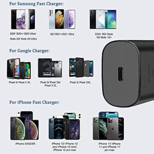 Super Fast Charging Adapter USB C Wall Charger Block & 5ft Type C Cable Compatible Samsung Galaxy S23/S23+/S23Ultra/S22/S22+/S22Ultra/S21/S21+/S20/S20+/S10/S10e/S9/Note 20/Note 10/Note 9/Note8