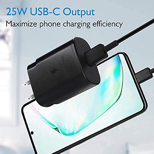 Super Fast Charging Adapter USB C Wall Charger Block & 5ft Type C Cable Compatible Samsung Galaxy S23/S23+/S23Ultra/S22/S22+/S22Ultra/S21/S21+/S20/S20+/S10/S10e/S9/Note 20/Note 10/Note 9/Note8